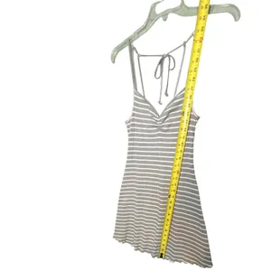 Abercrombie & Fitch Dress Womens XS Gray Striped Ribbed Knit Swing Sundress thumbnail 7