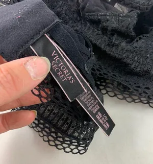 Victorias Secret blk lace spaghetti bralette thumbnail 4