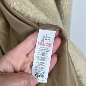ASOS Women's Oversized‎ Duffle Coat Cream Sz L thumbnail 6