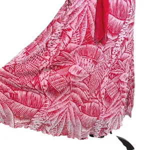 Jonathan Martin Red Silk Tropical Palm Print Resortwear Vacation Midi‎ Dress 16 thumbnail 5