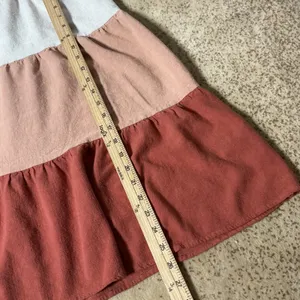 Ninexis Boho‎ Colorblock Tiered Midi Skirt Womens M Coastal Linen Blend GS1828 thumbnail 2