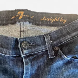 7 For All Mankind Double Button Flare Jeans Trouser Pocket Sz 28 thumbnail 4