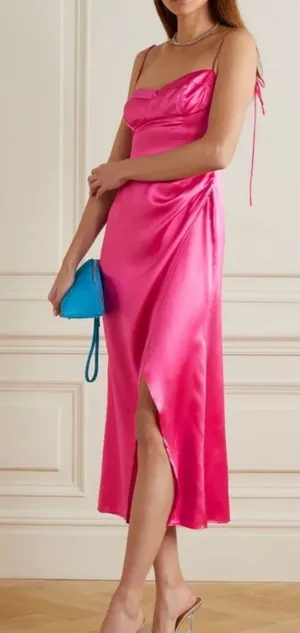 Reformation Marguerite Pink Flambé Dress thumbnail 1