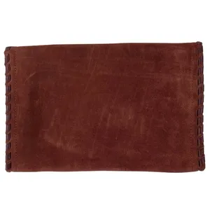 La Maroquinerie Sézane Brown Suede Leather Snap Pouch Purse Clutch Wristlet OS thumbnail 2