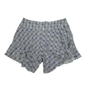 Maeve Anthropologie Pineapple Print Ruffle‎ Hem Shorts Blue White Women Size 0 thumbnail 3