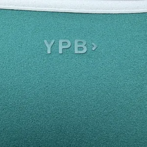 Abercrombie YPB studioFLEX Portrait Tank Women M Green White Trim Cropped Preppy thumbnail 8