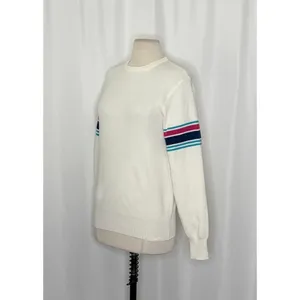 Vintage MEISTER White Stripe Sleeves Sweater Pullover Knit Sporty Outdoors Small thumbnail 4