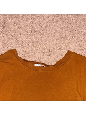 Mangopop brown short sleeve stretch snap close bodysuit casual basic minimal thumbnail 2
