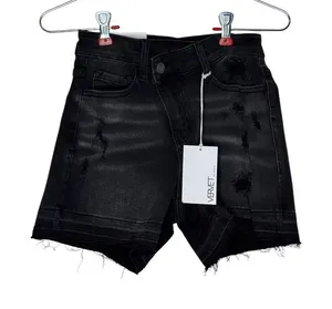 Vervet Women's Shorts Rebecca High-Rise‎ Raw Hem Bermuda Denim Black Sz. XS NWT thumbnail 1