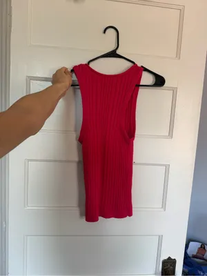 Free People Pink Ribbed Knit Tank Top thumbnail 2