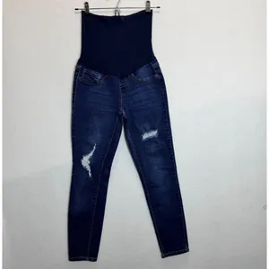 Haute Mama Maternity Skinny Jeans Womens Size S Blue Stretch Distressed Denim thumbnail 2