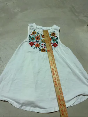 THML White Floral Embroidered Tank top XS thumbnail 2