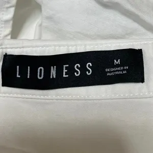 Lioness Women's White Open Back Long Sleeve Button Up Shirt Crop Top Size M thumbnail 3
