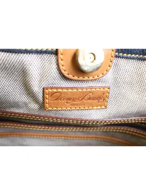 Dooney and Bourke Dillen Navy Pebble Leather Double Pocket Convertible Shopper thumbnail 9