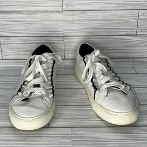 Tory‎ Burch Tory Sport Ruffle Sneakers Athleisure Chic Women White Navy Size 8 thumbnail 3
