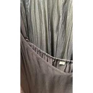Pilcro Dress Tiered Shirtdress Medium Sheer Black Silver‎ Shimmer Long Sleeve thumbnail 5