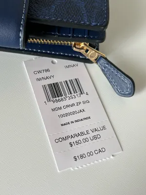 Coach Medium Corner Zip Wallet In Signature Canvas thumbnail 4