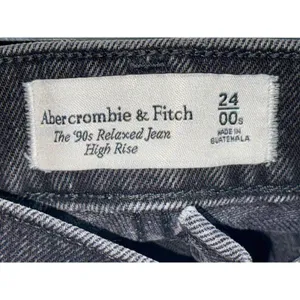 NEW Abercrombie & Fitch 90s Relaxed Jean High Rise Black Denim Jeans Size 24 00 thumbnail 3