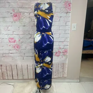 Weston Anthropologie sleeveless purple floral tulip hem maxi dress thumbnail 8