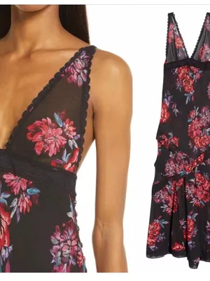 Free People Stay Awhile Sleeveless Maxi Dress Women's Sheer Boho Whimsigoth thumbnail 3