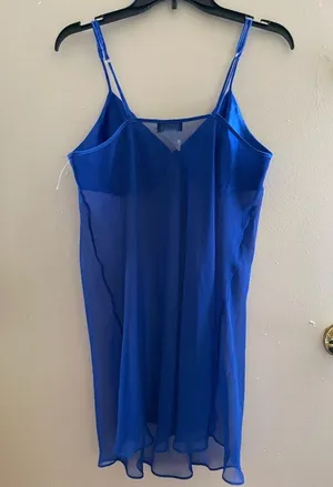 Vintage Juliara Blue Babydoll Lace Lingerie Mesh Women's Size Medium A11 thumbnail 5