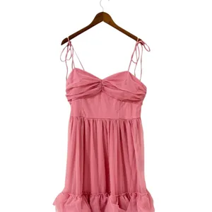 Lulus Endlessly Darling Dusty Rose Mesh Tiered Tie-Strap Maxi Dress size XL NWT thumbnail 4