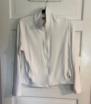 Women's White Lucy Exercise Jacket Size XL thumbnail 1