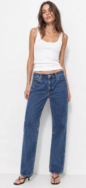 Abercrombie Curve Love Ultra High Rise Ankle Straight Jeans 31 Dark Wash Y2K thumbnail 1