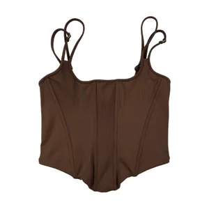 White Fox Boutique - Double Strap Bustier Corset Top in Brown thumbnail 1
