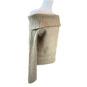Juniors' SO Sweater Size L Beige Off-The-Shoulder Long Sleeve NWT Women's thumbnail 5