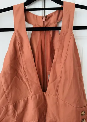 Anthropologie Sleeveless V-neck Pinafore Romper, Size S thumbnail 10