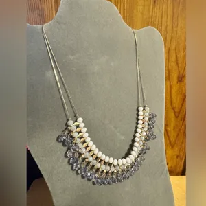 Gold Tone Beaded Chandelier Necklace thumbnail 2