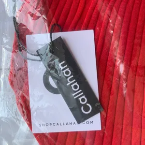 NWT Callahan Knitwear Mimi Ribbed Cropped Halter Tank Top in Red‎ thumbnail 6