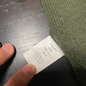 Dark Green Ribbed Knit Top with Crew Neck thumbnail 2