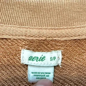 Aerie Peach Crewneck Pullover Crop Sweatshirt Size S thumbnail 2