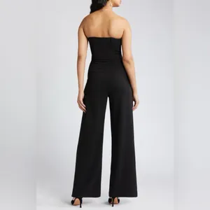 Black Strapless Wide Leg Jumpsuit Women's Size XS Open Edit thumbnail 3