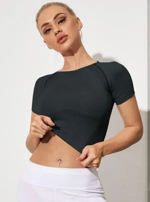 SheIn Cropped Gym Tee thumbnail 1