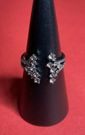 Bomb Party RBP8244 “She Flies Free” LC Morganite on Hematite Size 10 Ring NWT thumbnail 1
