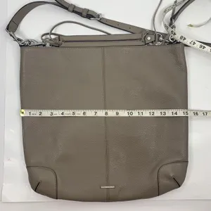 Rebecca Minkoff Reagan Taupe Pebbled Leather Crossbody Hobo Bag Silver Hardware thumbnail 10