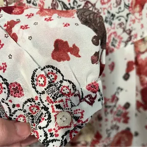 Abercrombie & Fitch Floral Button Up Sheer Blouse Size Small thumbnail 5
