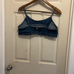 Vivid Denim Blue Women's Crop Top - size XL thumbnail 3