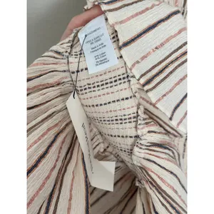 Veronica Beard Medium Cox Smocked Striped Mini Dress Beige Rose Gold Boho Chic thumbnail 8