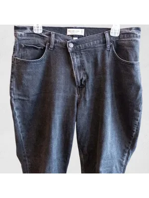 Abercrombie & Fitch 90s Ultra High Rise Black Jeans Women 32 thumbnail 3