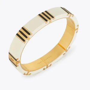 Tory Burch Gold and Ivory Enamel Bracelet thumbnail 2