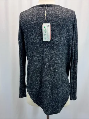 Quince Women's Long Sleeve Heathered Gray Crewneck Top XS Cozy Flowknit Breeze thumbnail 4