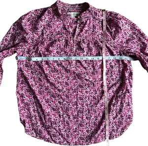Loft Womens Size Medium Smocked Button Blouse thumbnail 6