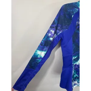 Tek Gear DryTek Womens Small‎ Blue Purple Galaxy Print Quarter Zip Pullover Top thumbnail 9