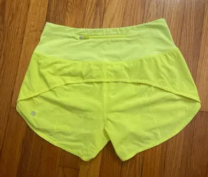 Lululemon Speed Shorts High-Rise Up 2.5" Lined Size 6 Yellow thumbnail 2
