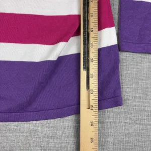 Lauren Ralph Lauren T-Shirt Womens XL Multicolor Boat Neck 3/4 Sleeve Striped thumbnail 4