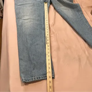 Everlane Cotton Light Blue Denim Button Fly High Rise‎ Straight Ankle Jean thumbnail 13